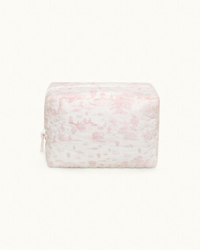 Ace Toile De Jouy Wash Bag - Pink