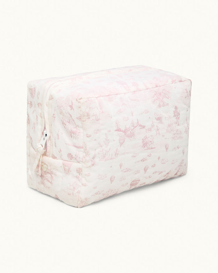 Ace Toile De Jouy Wash Bag - Pink