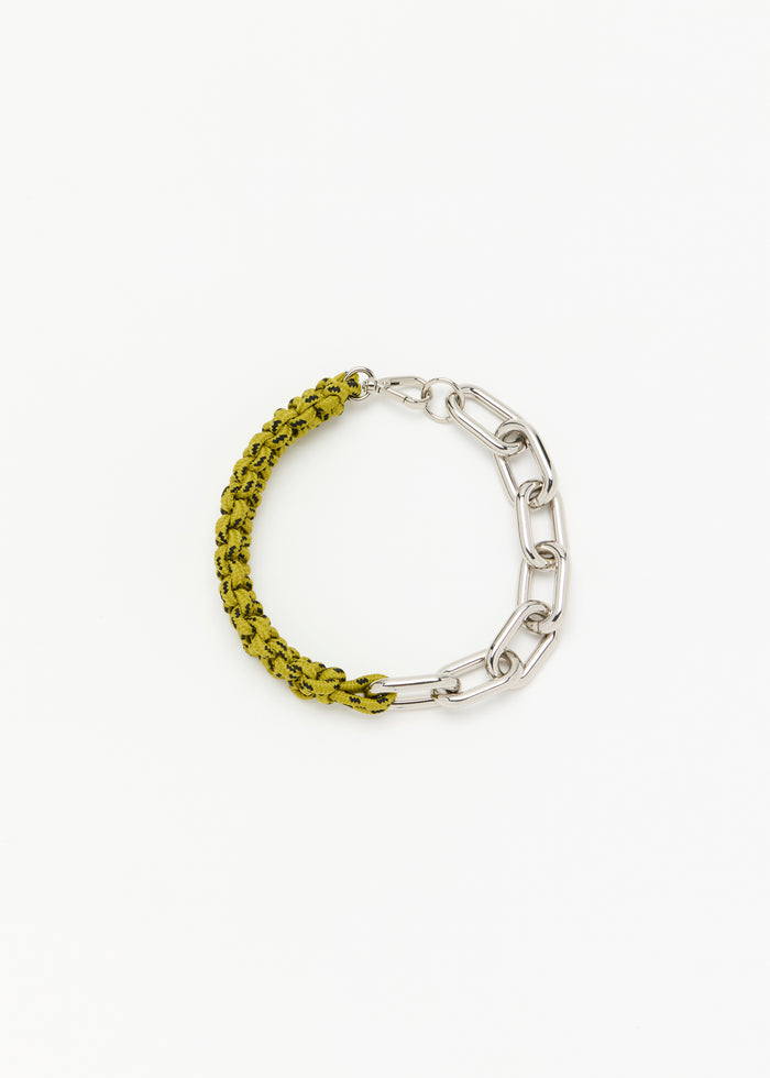 ACID GREEN BRAIDED CORD CHAIN NECKLACE