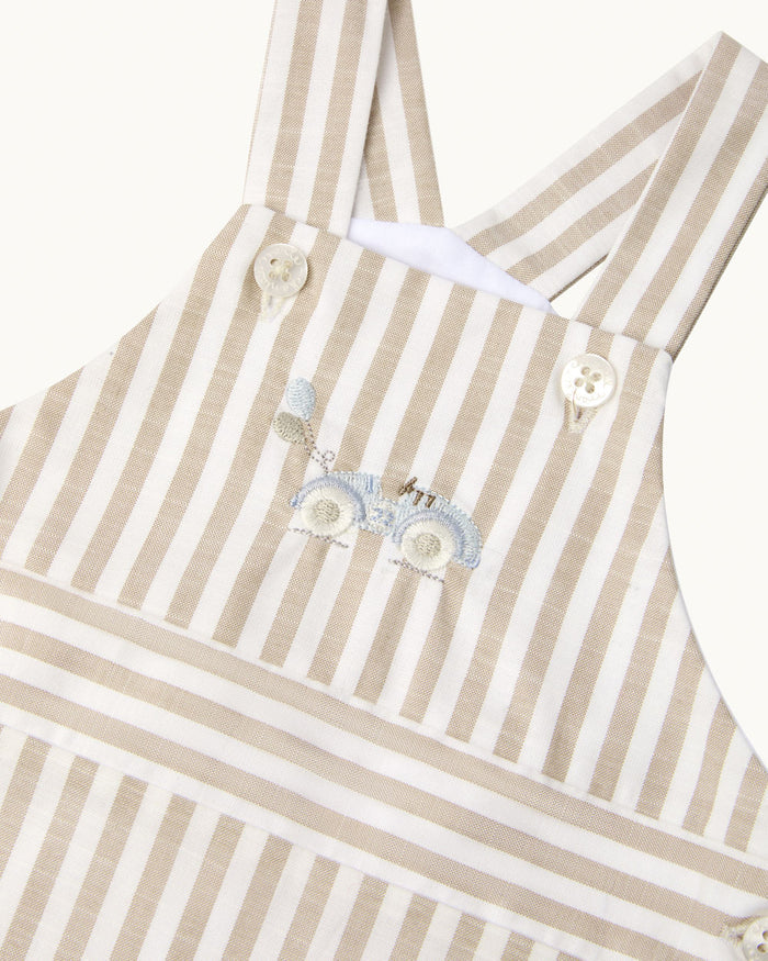 Alfie Stripe Race Car Baby Dungaree