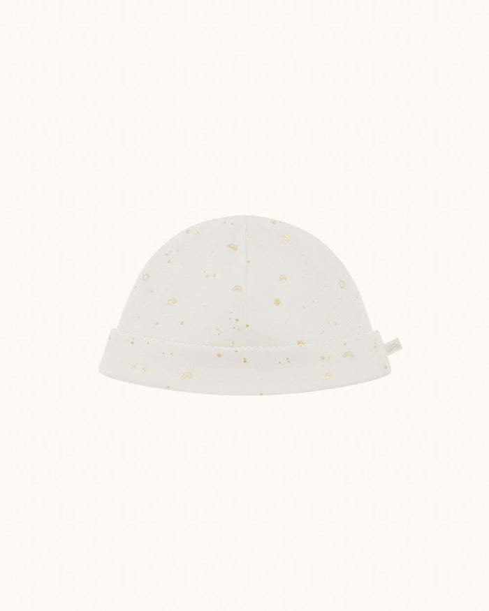 Bay Star & Crown Hat, Mittens & Bib Set - Natural