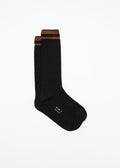 BLACK SOCKS WITH TOBACCO STRIPES