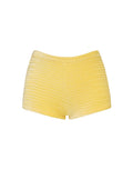Celeste Maca Triangl Yellow Textured Velvet Shorts