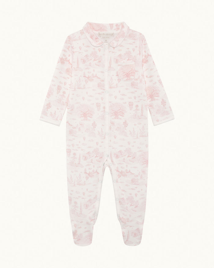 Charles Toile De Jouy Sleepsuit - Pink