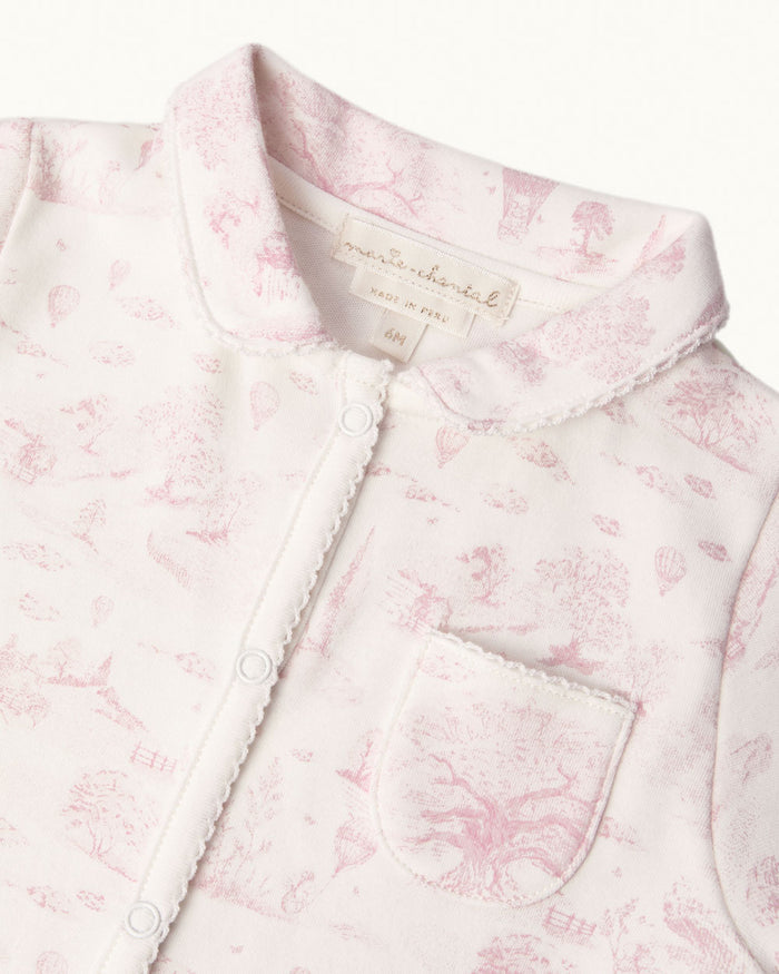 Charles Toile De Jouy Sleepsuit - Pink