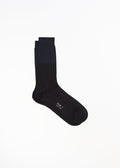 COLOR BLOCK SOCKS BLACK AND NAVY