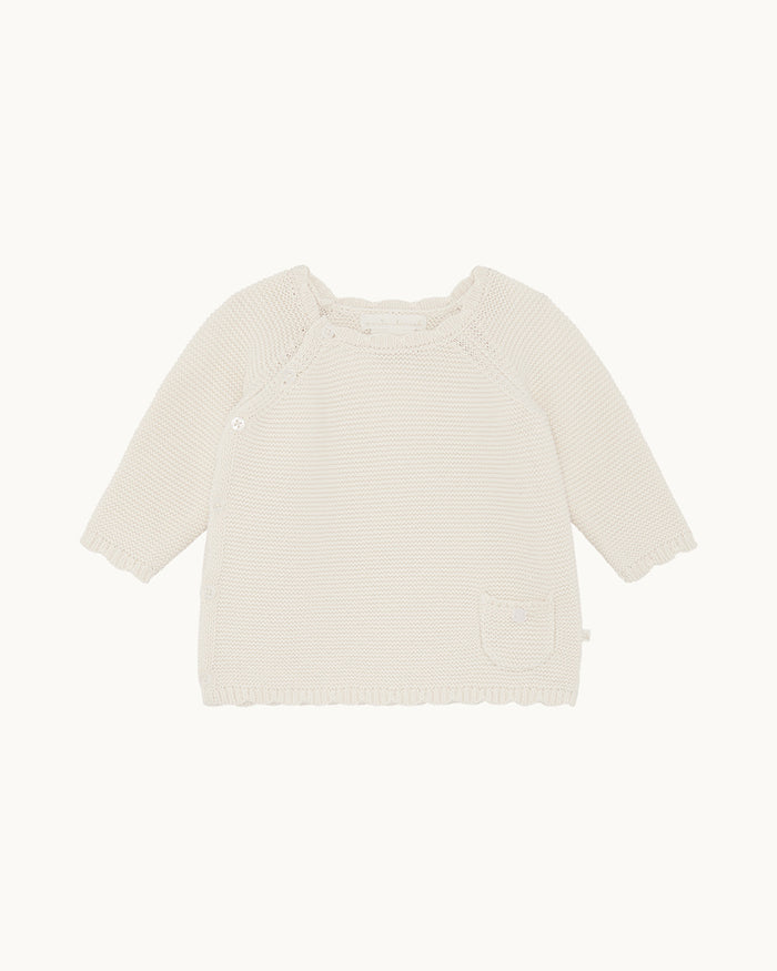 Coraline Summer Wrap Baby Cardigan - Milky White