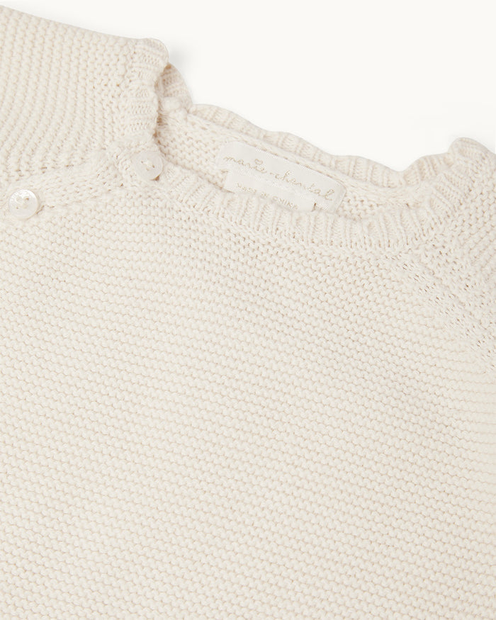 Coraline Summer Wrap Baby Cardigan - Milky White