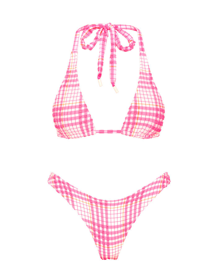 DARA PETALI Pink Triangle Bikini Set