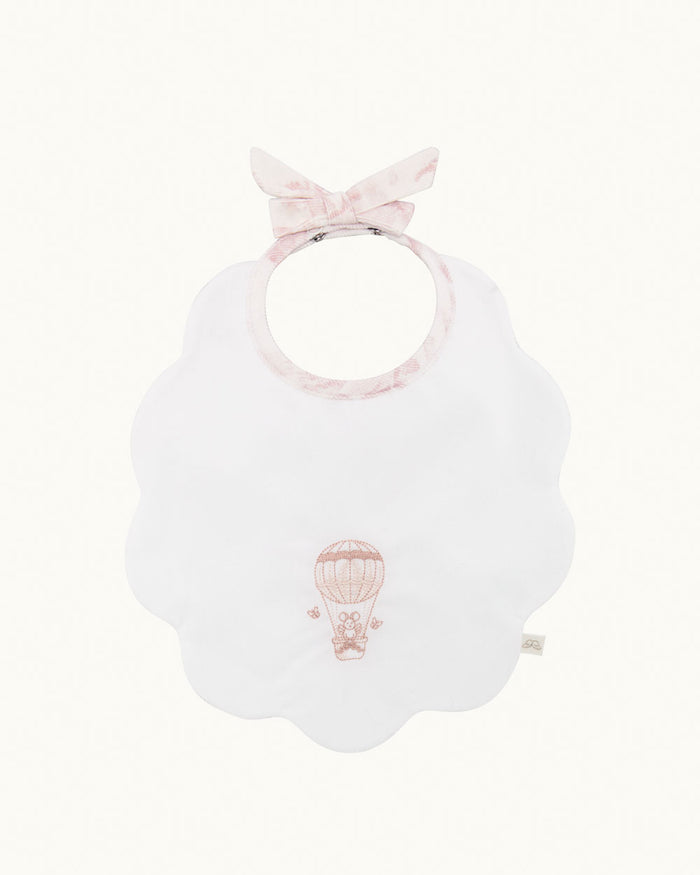 Darcy Toile De Jouy Scallop Bib Two Pack - Pink