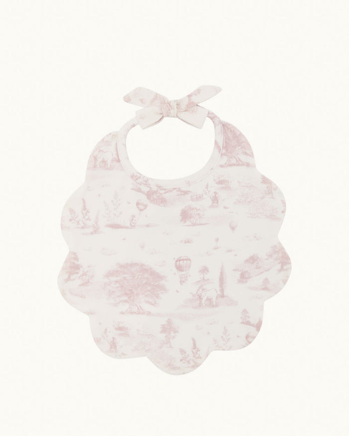 Darcy Toile De Jouy Scallop Bib Two Pack - Pink