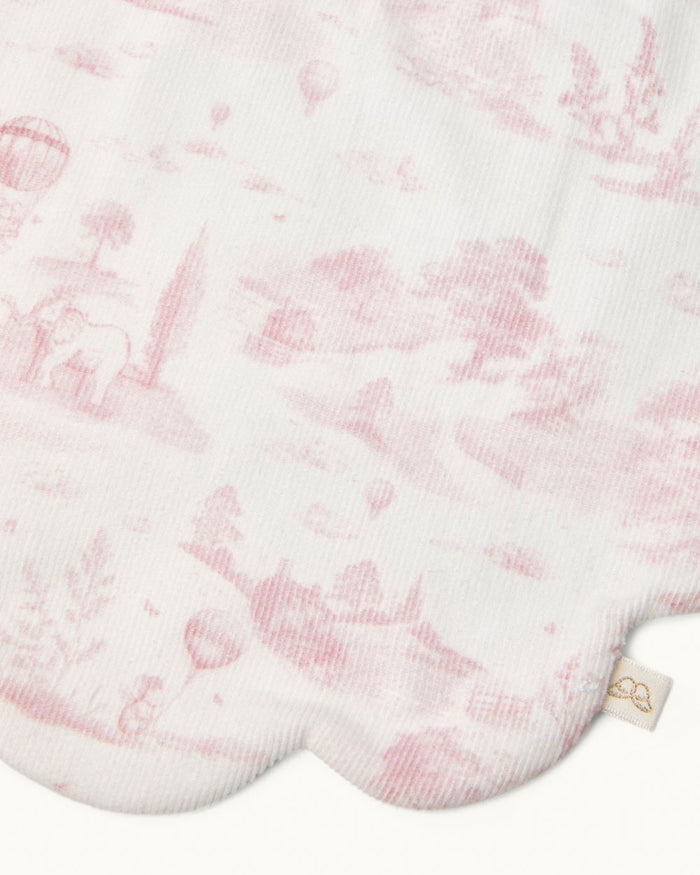 Darcy Toile De Jouy Scallop Bib Two Pack - Pink