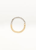 DOUBLE METAL AND GOLD CHAIN NECKLACE