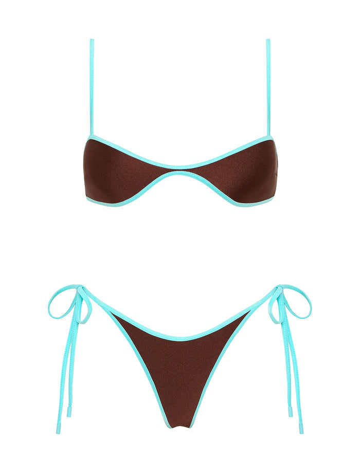 ESTE CHOC MINT Neoprene Scoop Bikini Set