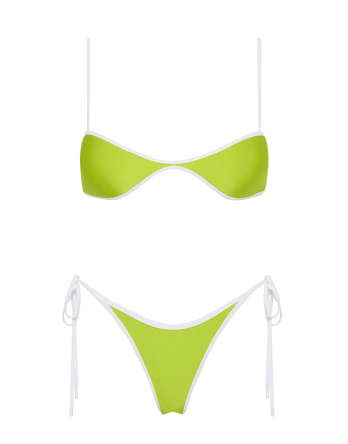 ESTE LIME Neoprene Scoop Bikini Set