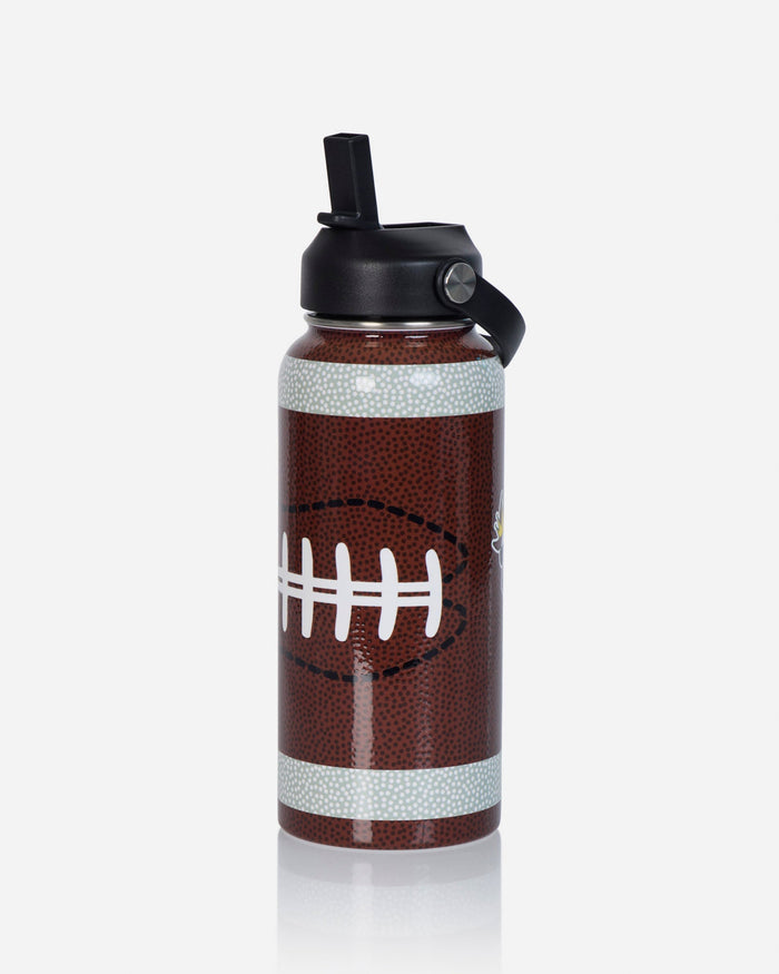 Water bottle with football goat and football pattern with the straw up