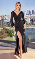 Black Formal Long Dress B8422 by Ladivine
