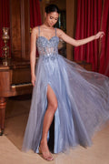 Smoky Blue Formal Long Dress Cd0234 by Ladivine