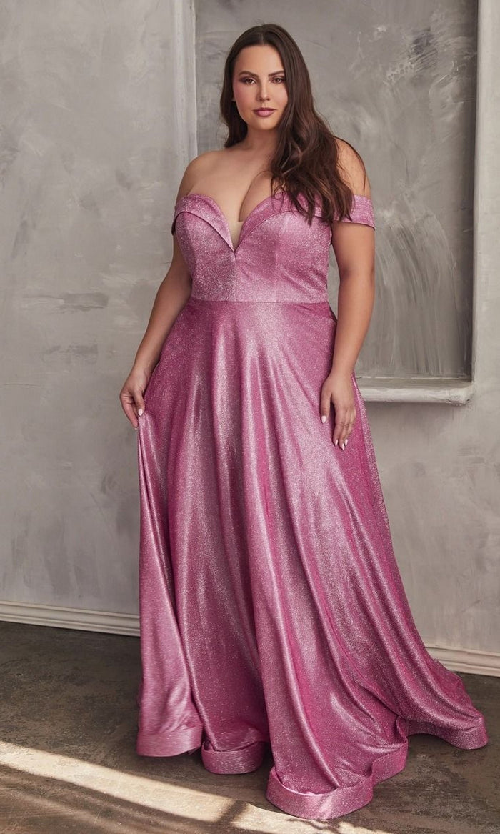 Metallic Rose Formal Long Dress CD210C By Ladivine