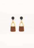 GEOMETRIC METAL AND RESIN DROP EARRINGS