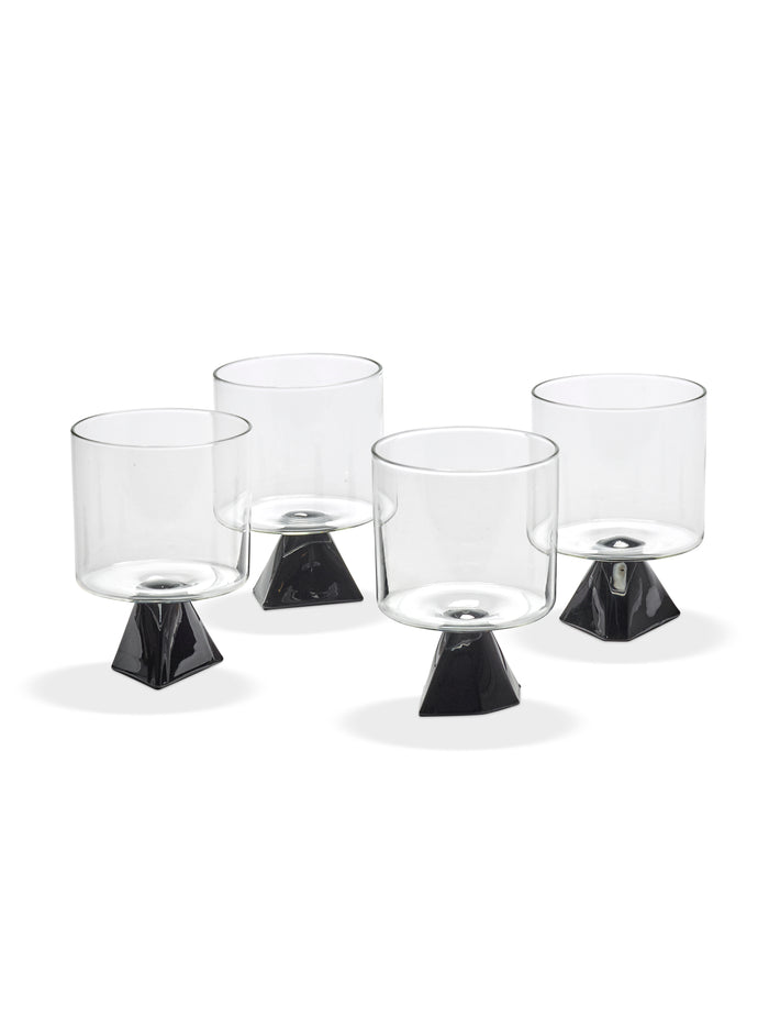 GLASS SET/4 SILOS  - BLACK