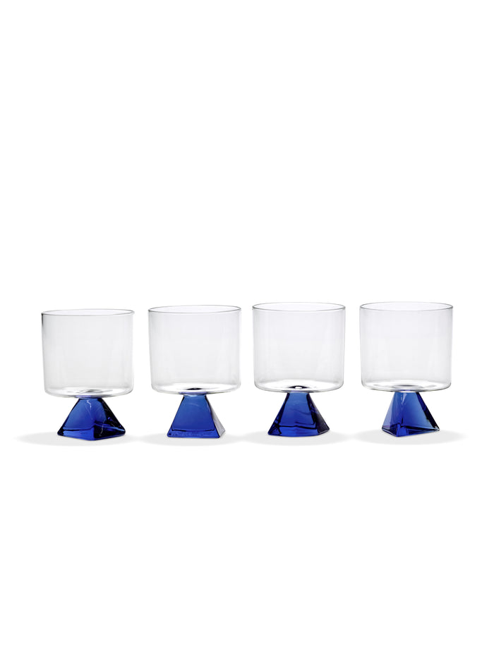 GLASS SET/4 SILOS  - BLUE