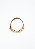 GOLD BIG CHAIN LONG LEATHER NECKLACE