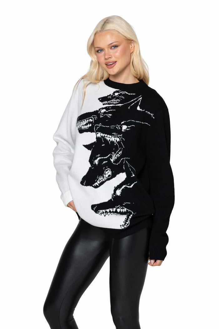 Hungry Wolves Oversized Knit Sweater
