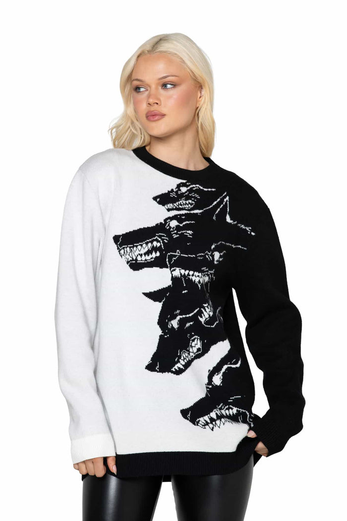 Hungry Wolves Oversized Knit Sweater