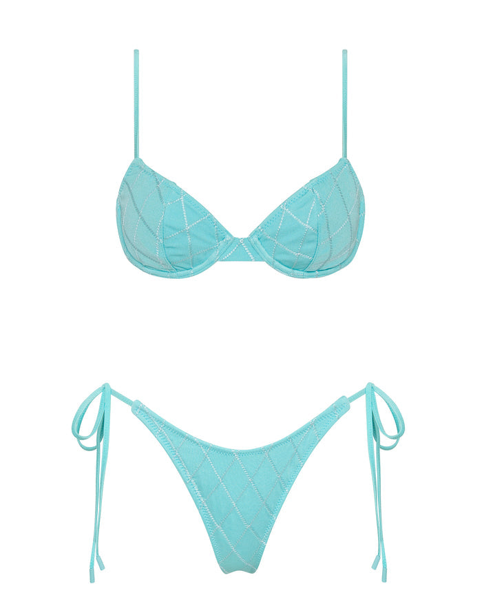 JARA - SKY HIGH Blue Balconette Bikini Set