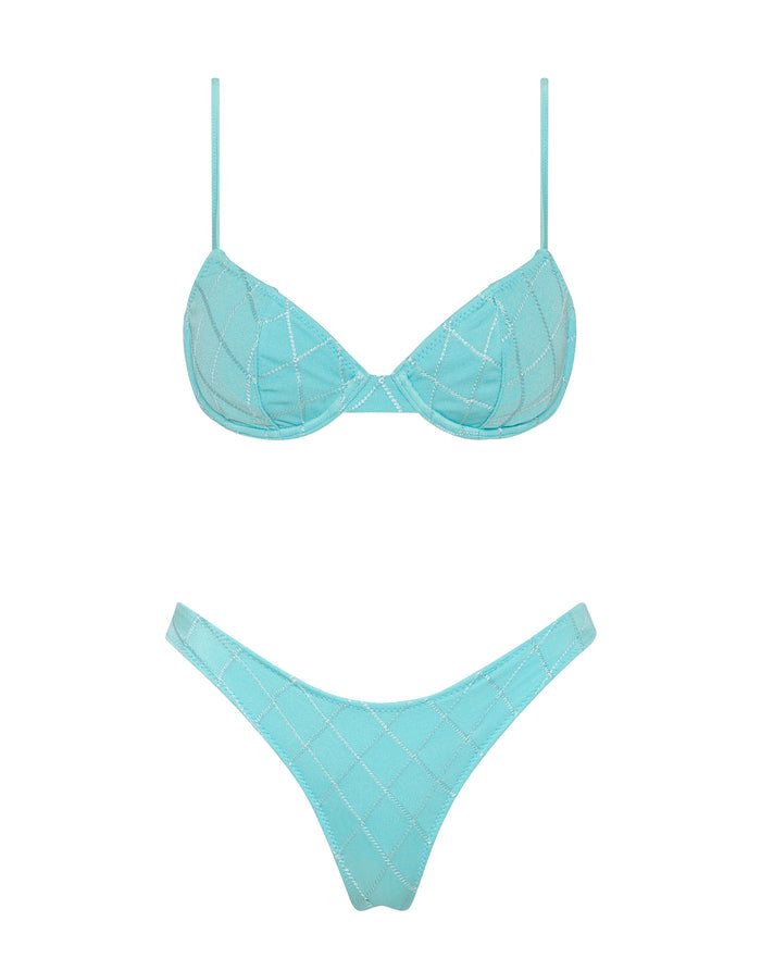 JARA - SKY HIGH Blue Balconette Bikini Set