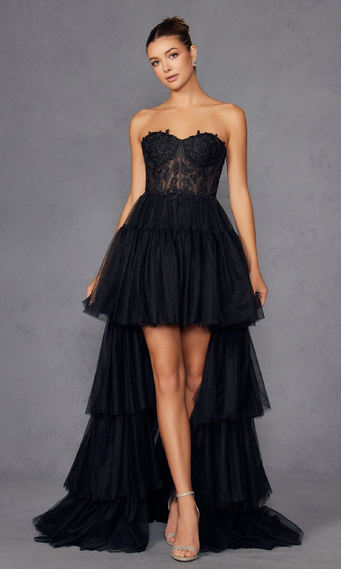 Black Juliet Long Formal Dress jt2488s