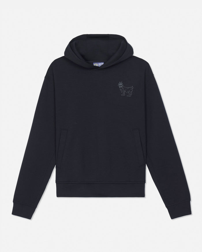 Black hoodie made with athletic material#color_black