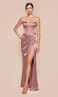 Mauve Ladivine Long Formal Dress 7495-1
