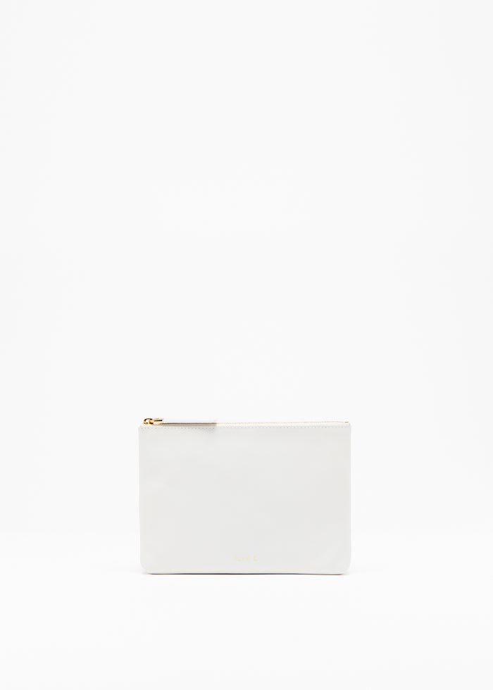 LEATHER DOCUMENT HOLDER WHITE