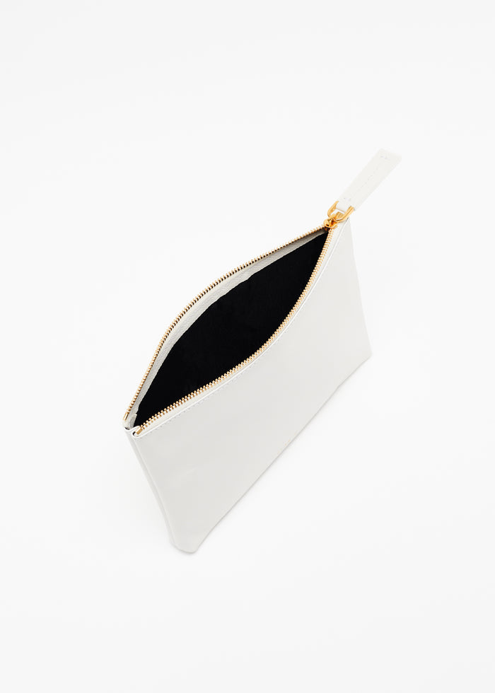 LEATHER DOCUMENT HOLDER WHITE