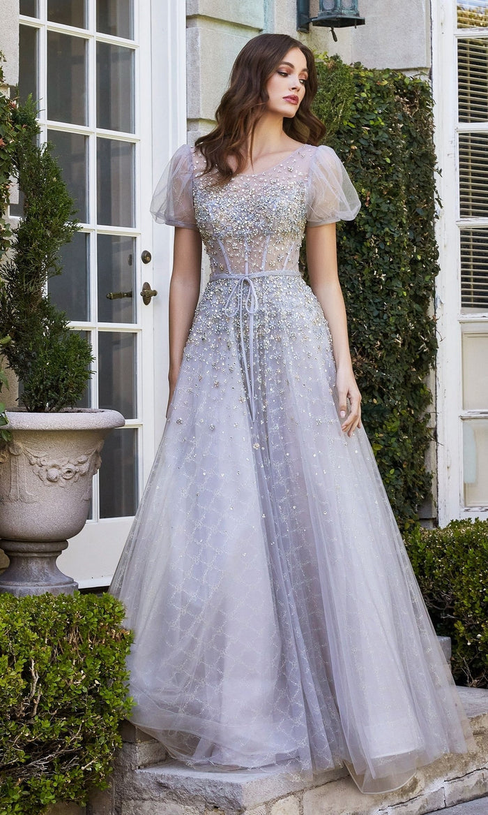 Silver Long Formal Dress B708 by Ladivine