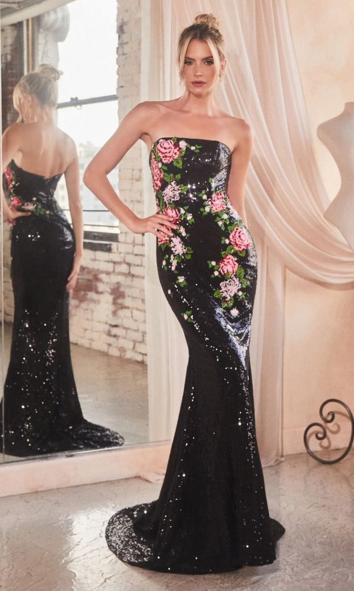 Black Long Formal Dress CD811 by Ladivine