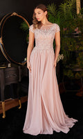Dusty Rose Long Formal Dress CL05 by Ladivine