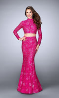 Fuchsia Long Formal La Femme Dress 24013