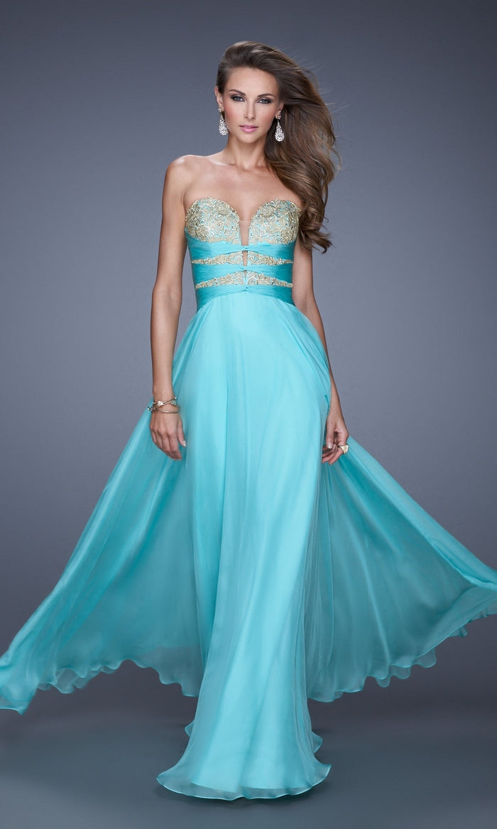Caribbean Green Long La Femme Gown 20921