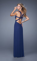 Navy Long La Femme Gown 21006
