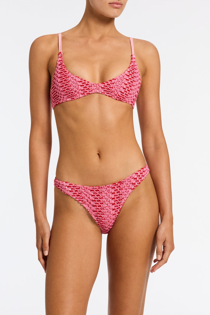 MAIA - ALINA Pink Crochet Scoop Bikini Set