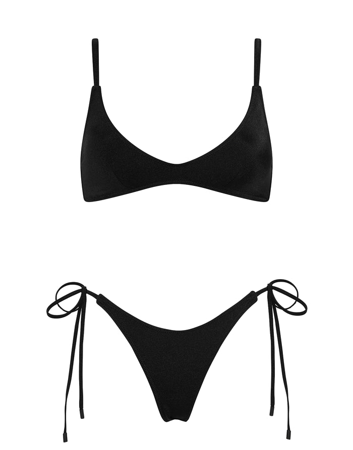 MAIA EBONY BLACK Scoop Bikini Set