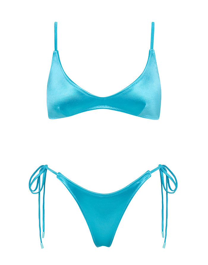 MAIA ICY SHINE Blue Scoop Bikini Set