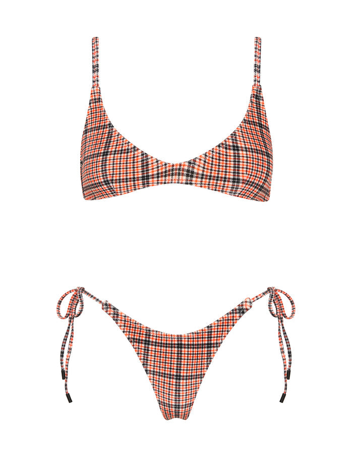 MAIA JAM VELVET CHECK Crop Bikini Set