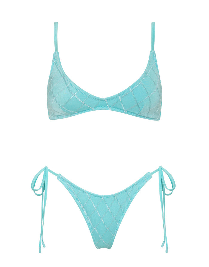 MAIA - SKY HIGH Blue Crop Bikini Set