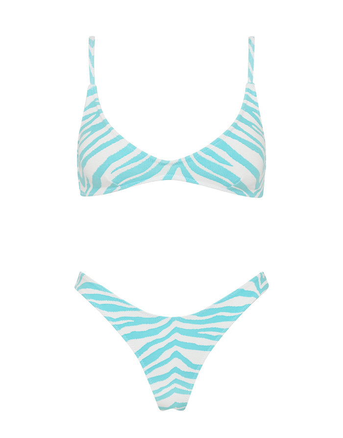 MAIA - SKY ZEBRA SPLASH Crop Bikini Set
