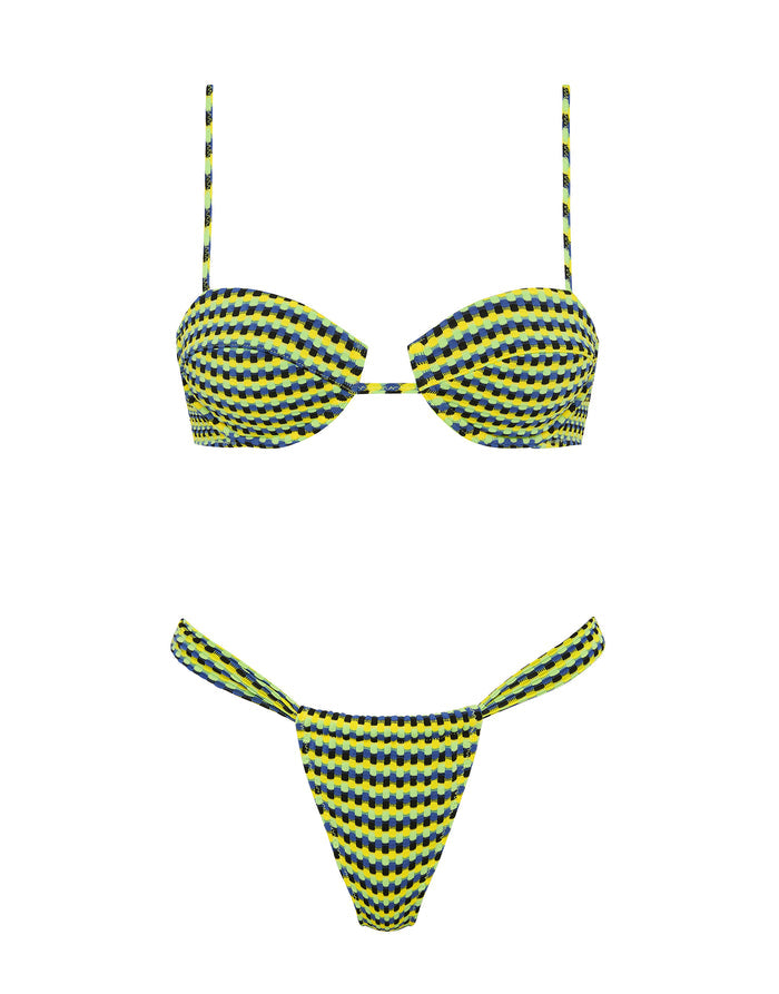 MALA INK CONFETTI Textured Balconette Bikini Set