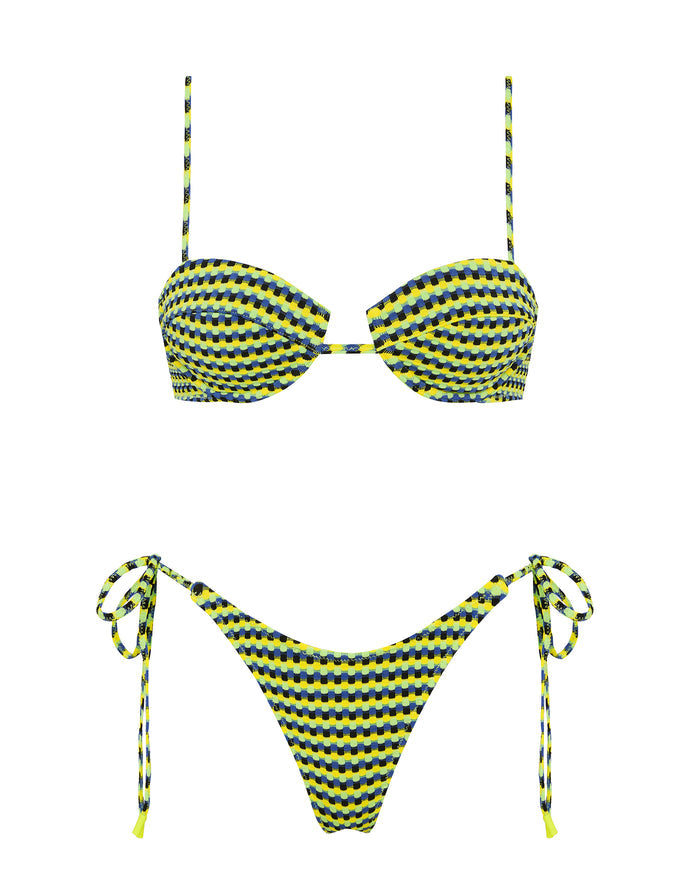 MALA INK CONFETTI Textured Balconette Bikini Set
